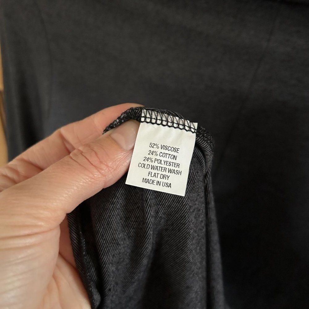 Basic Threads XS Long Sleeve Blouse Charcoal Gray Ruffle‎ Front - Picture 9 of 9